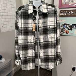 RedHead Green and White Plaid Shirt Jacket